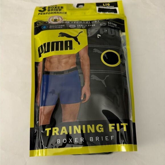 Puma Boxer Briefs Mens Large Black 3 Pack - Picture 1 of 3
